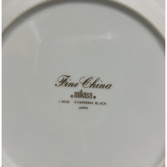 Vintage Mikasa Charisma Black L9050 Bread Plates 7.5" Set of 4 Japan - Picture 3 of 3